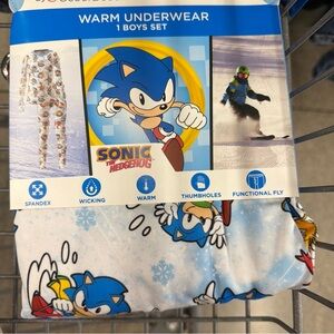 New Boy Size 8/10 Sonic The Hedgehog Warm Underwear Climate Right By Cuddl Duds